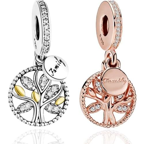 2020 New Family Tree Fit 925 Original Charms Bracelet Pendent Charm Beads 925 Sterling Silver DIY Jewelry Making Fashion