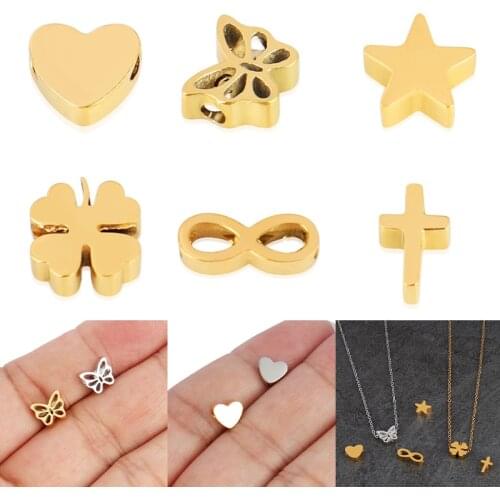 5pcs Stainless Steel Pendant Star Pendant Geometry Pendant Heart Pendant Suitable For DIY High Polished Handmade Jewelry