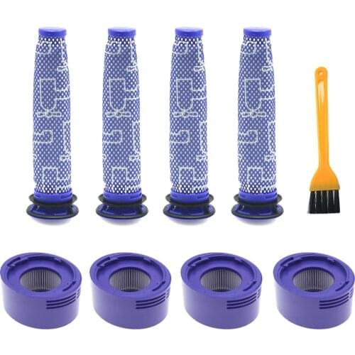 6 Pack Pre-Filters and 2 Pack HEPA Post-Filters Replacements Compatible Dyson V8 and V7 Cordless Vacuum Cleaners