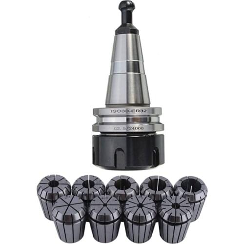 Promotion! 1x ISO30 ER32 Balance Collet Chuck G2.5 24000rpm CNC Toolholder & 9pcs ER32 Spring Collet Set 2/4/6/8/10/12/16/18/20m