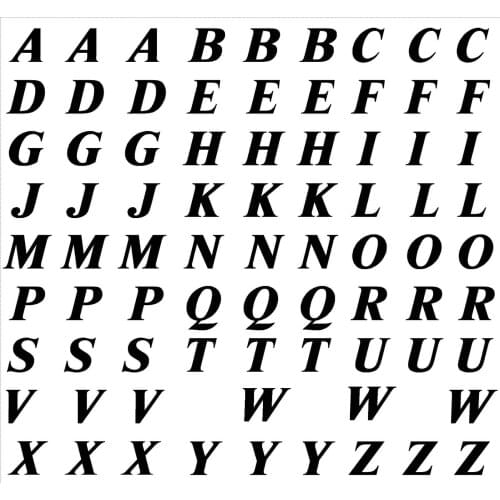 Alphabet Letter Caps lower, mixed Vinyl Decal A to Z A - Z Stickers Craft DIY6CM