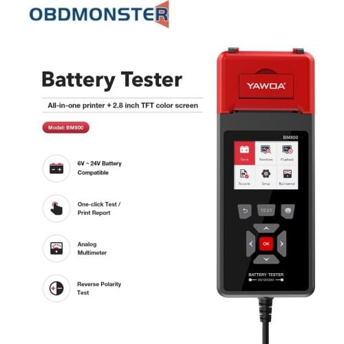 Car Battery Tester 6V 12V 24V With Printing Function Diagnostic Battery Tester Analyzer Vehicle Cranking Charging Scanner Tool