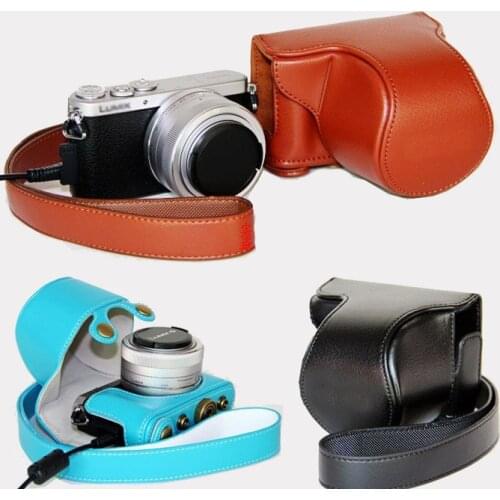 PU Leather case Camera Bag for Panasonic LUMIX GM1 12-23mm lens Camera protective cover