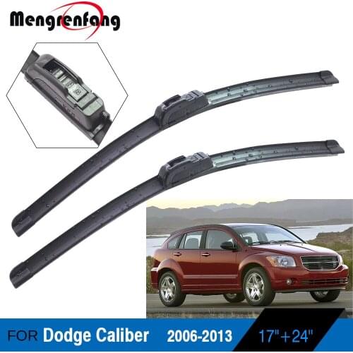 For Dodge Caliber Car Front Windscreen Wiper Blades Soft Rubber Wiper J Hook Arms 2006 2007 2008 2009 2010 2011 2012 2013