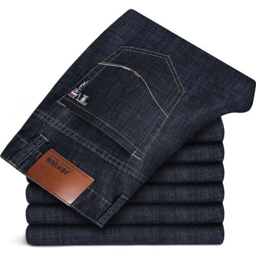 Large size Brand Mens Clothes 44 46,2021 thin Classic retro business jeans men,equitation cheval Solid color Slim men trouses