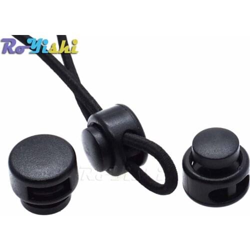 1000pcs/pack Cord Lock Toggle Clip Stopper Plastic Black For Bags/Garments Size:15mm*14mm