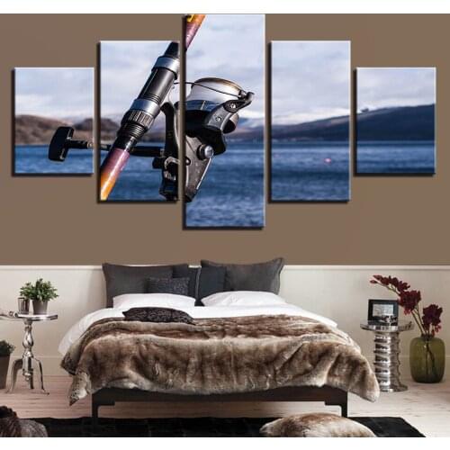 HD Canvas Art Painting For Living Room Wall Decor 5 Pieces Shimano Spinning Reel Picture