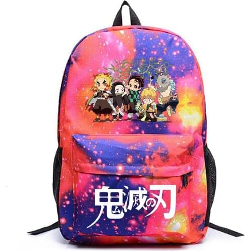 Anime Demon Slayer Canvas Backpack Teenger Packsack Casual Schoolbag High Quality Unisex Student Travel Laptop Bag