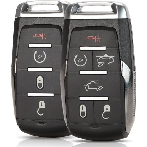 Jingyuqin 4/6 Buttons Smart Remote Car Key Shell Case For Chrysler For Ram 1500 New Off-Road 2019 2018 2010 Fob