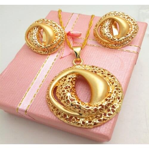 2020 Longqu wholesale price new High-quality Necklace Pendant Earrings set African beads Jewelry set For Women Birthday gift