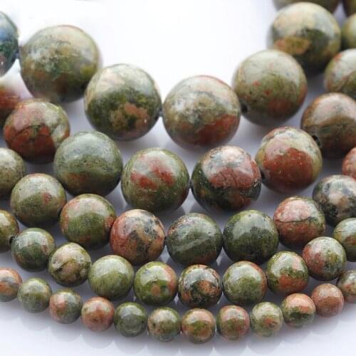 15"(38cm) Strand Round Natural Unakite Stone Rocks 4mm 6mm 8mm 10mm 12mm Beads for Jewelry Making DIY Bracelet Findings