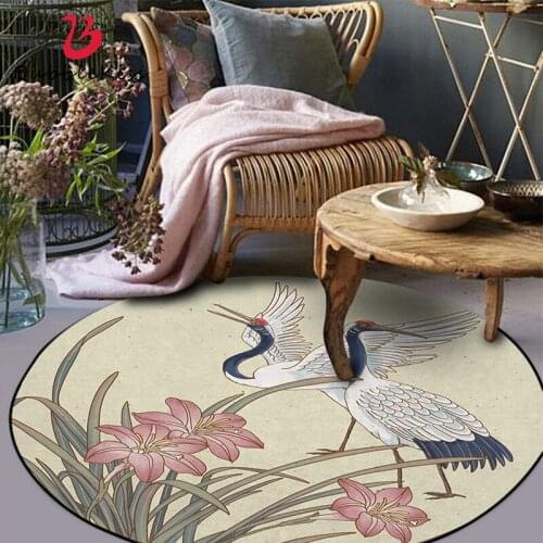 Bubble Kiss Chinese Style Round Carpet Exquisite Animal Pattern Rug Home Decor Floor Mat Dust Proof Carpets Bedroom Area Rugs