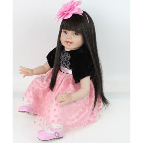 Mini Boneca Reborn Doll 22inch Silicone Reborn Baby Soft Body Toy Doll 55CM Brinquedos Gift For Kid Childrens Day Girl Child