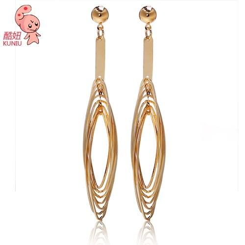 Женские золотые серьги KUNIU China At AliExpress