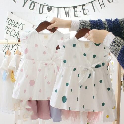 Summer Dress 2021 Baby Girls Clothes Cute Dot Printing Princess Birthday Party Dress Toddler Infant Kids Clothing Sundress 0-24M