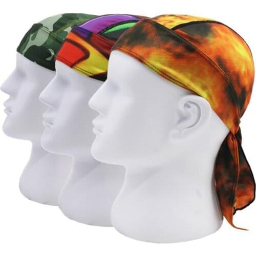 Summer Men Printed Cycling Cap Breathable Quick-drying Headscarf Headband Caps Outdoor Sports Bandana