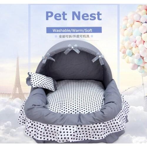 Lovely warm Dog Beds Couch Pet Kennel Super Soft Fluffy Comfortable Puppy Dog House Mat for Small Large Dog Cat House Nest