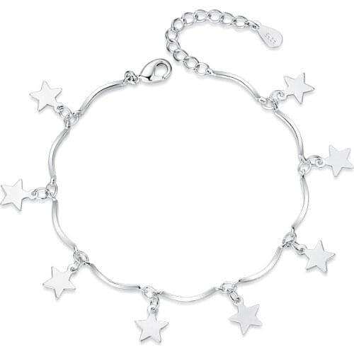 925 sterling silver fashion llittle lucky star bracelets for women wholesale jewelry Christmas gift drop shipping