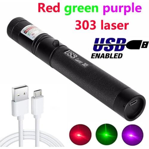 High-power green laser USB rechargeable outdoor hunting green laser sight 5 milliwatt burning laser star light indicator pointer