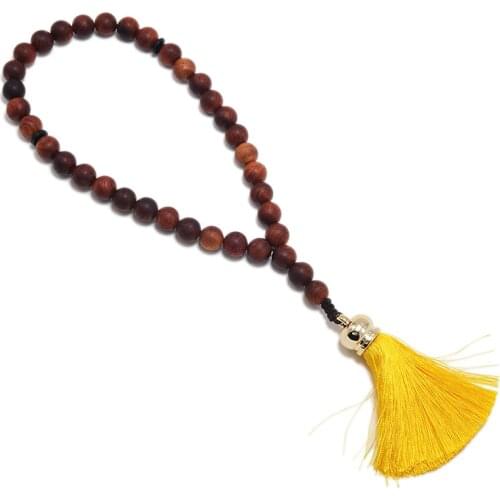 MSL001 Islam High Quality Muslim Rosary Beads 33 Prayer Beads Natural Rosewood Beads Tasbih Charm Bracelet 10mm Round Beads