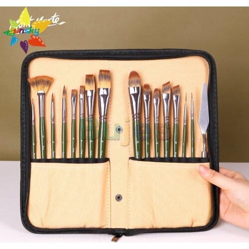 Mont Marte Oil painting brush set Art Acrylic gouache brush fan-shaped brush hand-painted wall painting color pen supplies