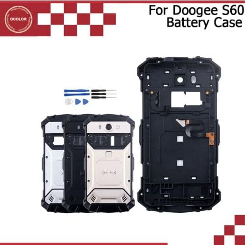 Ocolor For Doogee S60 Battery Cover Bateria Protective Back Cover Replacement 5.2"For Doogee S60 Lite With Tools + Camera frame