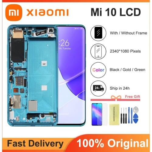 6.67'' Original Screen For Xiaomi Mi 10 Pro LCD Display Touch Screen Digitizer Assembly With Frame For Xiaomi Mi10 5G LCD Screen