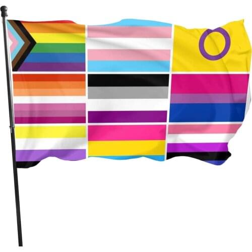 All Inclusive Gay Pride Flag LGBT Welcome Party Outdoor Outside Decorations Ornament Picks Home House Garden Yard Flag Decor