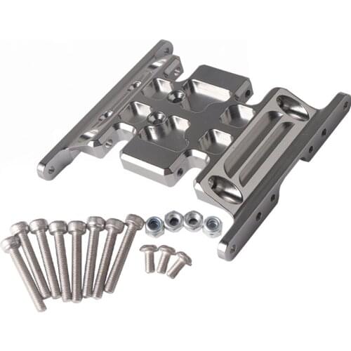RCTOYFUN Silver Metal Gearbox Mount Transmission Holder DIY Accessory For 1/10 RC Crawler Car Axial SCX10 II 90046 90047 90075