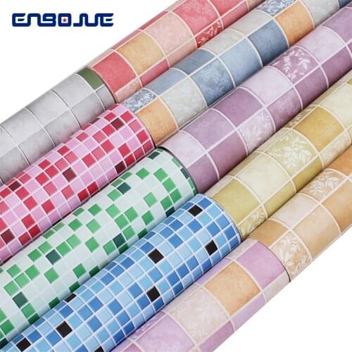 Self-Adhesive Matte Mosaic Kitchen Oilproof Cooktop High Temperature Bathroom Waterproof Tiles Modern Classic PVC Wall Stickers