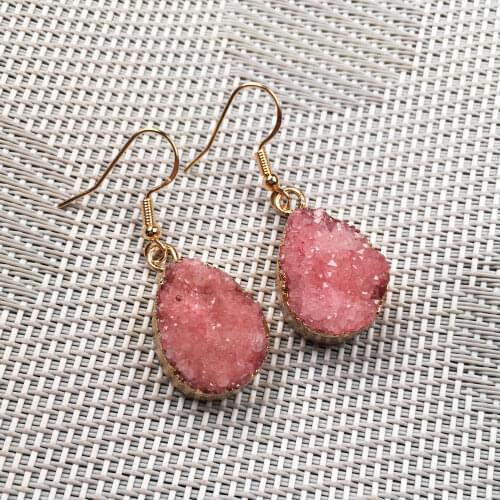 Handmade Fashion Natural Stone Agates Earrings For Women Water Drop Shape Crystal Dangle Earring Jewelry Gifts Size 15x25mm