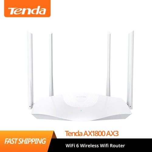 Tenda AX1800 AX3 WiFi 6 Wireless Wifi Router Dual-Band 2.4GHz 5GHz Gigabit Port OFDMA Repeater Signal Amplifier PPPoE