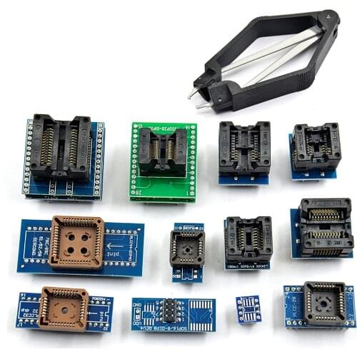 Upmely V11.11 TL866II Plus Minipro NAND Flash AVR PIC Bios USB Programmer 8 Adapters For TL866 and 13 PCS Universal Socket