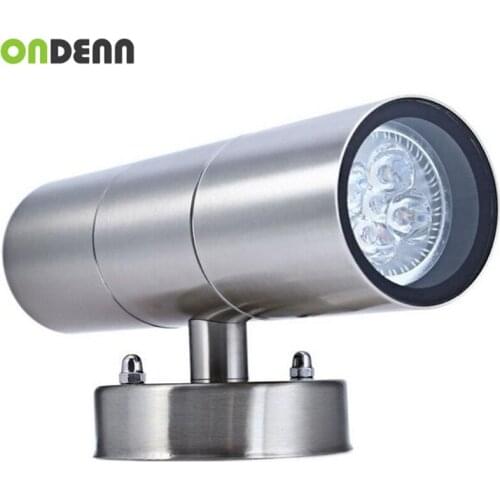10W Waterproof Double Wall Lamp AC220-240V IP65 Stainless Steel Up Down GU10 2X5W COB LED Wall Light Outdoor Lighting AC85-265V