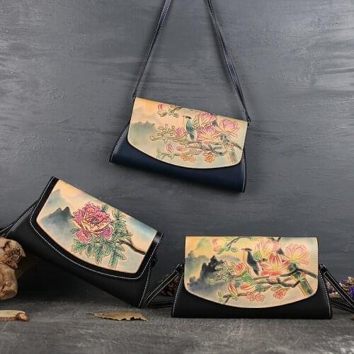 Vulture Head Layer Cowhide Trend Genuine Leather Handmade Fashionable Handbags Women Bags Temperament Shoulder Bag