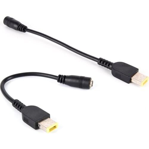 1pc 5.5*2.5mm Round Jack to Square Plug Power Converter Adapter Cable For Lenovo ThinkPad Female Interface