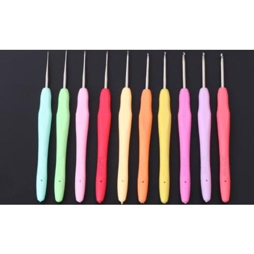 1PC Metal Knitting Needles Crochet Hooks Tool With Ergonomic Grips 0.5-2.75mm