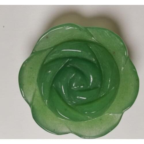 1pcs Natural Green DONGLING crystal Jades 3D Carved Rose Flower Pendant Gift for Fine Jades Stone crystals Decorative
