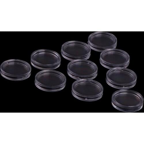 10Pcs 18mm Available Plastic Coin Capsules Box Transparent Small Round Coin Holder Box For Coin Collection Gifts