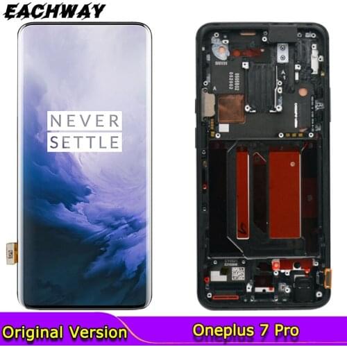 100% Tested For 6.67" OnePlus 7 Pro One Plus 7Pro AMOLED LCD Display Screen Touch Panel Digitizer Frame Oneplus 7Pro LCD