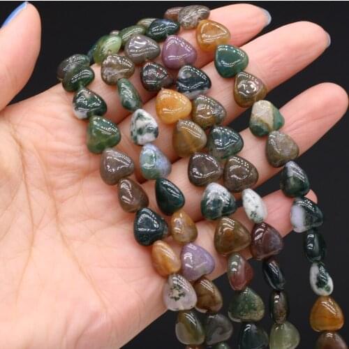10x10x5mm Natural Aquatic Agates Beades Heart Shape Agates Stone Loose Bead for Women Making Necklace Bracelet Accessories