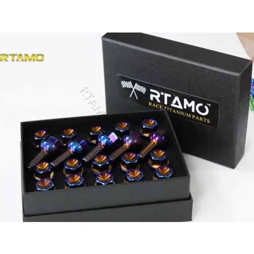 20pcs Titanium Alloy Car Wheel Lug Bolts M12X1.5PX28mm R12 Ball Seat Universal Fit