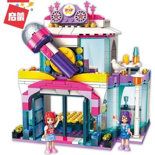 342PCS Enlightenment Town Street View Building Blocks 2014 Star Dream KTV Girl Small Particles Assembled Dollhouse Gift