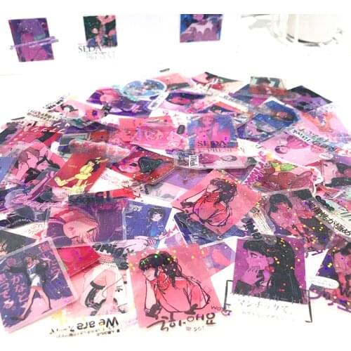 Dimi 40 PCS Harajuku Girls Series Decorative Stickers Waterproof PET Laser Anime Stickers Diary Album Diy Happy Planner Label