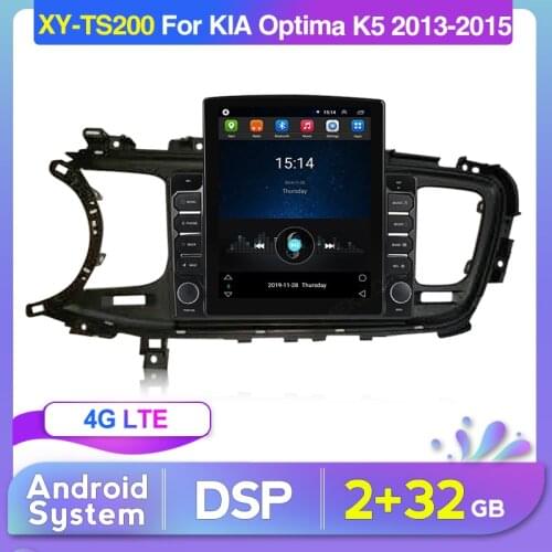 4G LTE Tesla Car Multimedia system For Kia Optima K5 2013 2014 2015 GPS Audio radio support dsp rear camera dvr obd