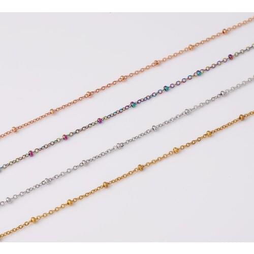 5pcs Stainless Steel Women Necklace Chains With Lobster Clasp 2mm 40-60cm Dangle Pendant Steel Chains DIY Jewelry Findings