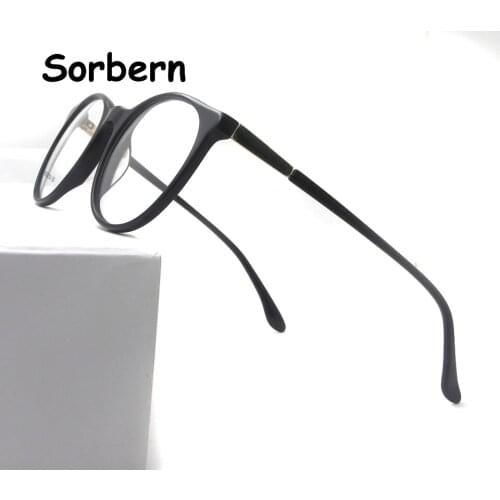 Acetate Eyeglasses Frame Women Men Vintage Round Glasses Female Glasses Frame Spectacles Optical Frame Myopia Eyewear Male