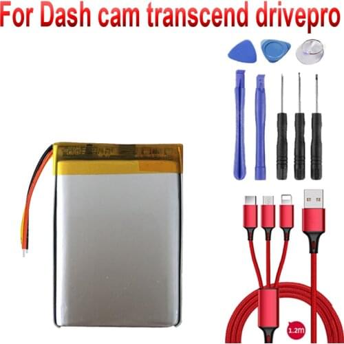 Battery for Dash Cam Transcend DrivePro 220 Driving Recorder 3.7V 650mAh New Li-Po Rechargeable Accumulator AEC552535