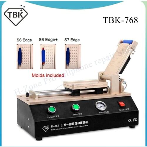TBK-768 3 in 1 Manual Oca Film Lcd Laminating Machine Built-in Vacuum pump for Samsung S7 edge S8 S8+ Curved Touch Screen