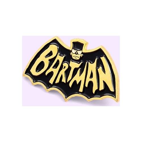 Black Bat Bartman Brooch For Backpacks Enamel Bag Shirt Pins Broche for Women Badge Pines Mental Brooches Jewelry Accessories